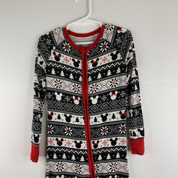 Girls Disney Little Sleepies Minnie Mouse fair isle zippy 1 piece pajama & tote - Picture 2 of 16